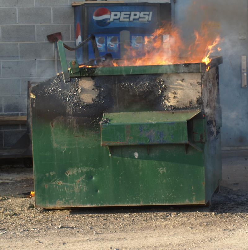 SCH Fire Department Dumpster Fire Picture
